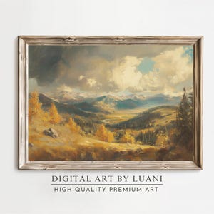 Mountain Valley Landscape Landscape Painting Original Oil Canvas Mountain Valley Autumn Landscape Art Print Colorful Fall Foliage Wall Decor