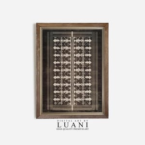 Modern Farmhouse Wall Art PRINTABLE Geometric Pattern in Dark Brown Digital Download for Statement Decor Dark Brown Abstract Wall Art