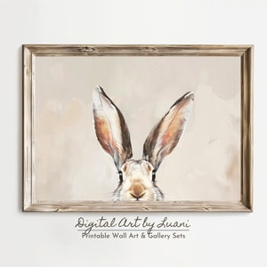 Bunny Ears Print Easter Printable Spring Wall Art Rabbit Ears Poster Watercolor Painting Easter Rabbit Print Minimalist Decor Springtime