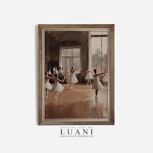 Classical Ballet Rehearsal Artwork Vintage Dance Studio Painting Ballerina Wall Decor DigitalArtByLuani