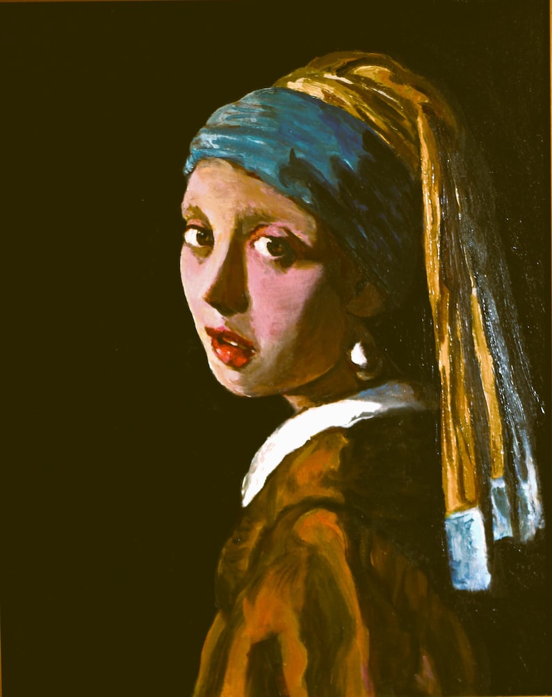 Digital Print-Girl with the Pearl Earring my version image 1