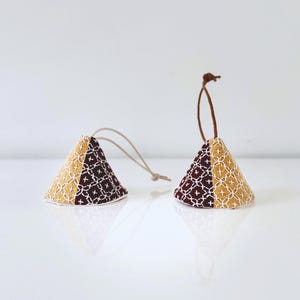 Sashiko Umbrella Triangle Key Holder, Ayacolour Mushroom Shape Two Tone Bag Charm