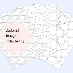Sashiko Embroidery Pattern Set - Ayacolour Digital Templates, Traditional Motif Variations