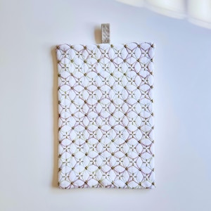Sashiko Boro Hydrangea Placemat Pot Holder, Ayacolour Japanese Embroidery Quilt Mat