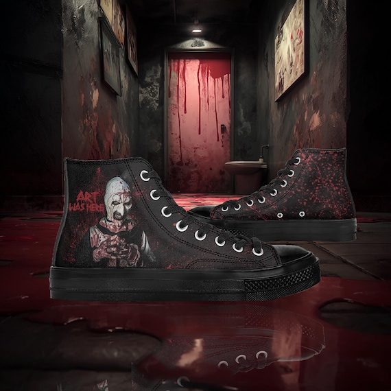 Terrifier High Top Sneakers Slasher Film Fan Shoes Horror Movie Art the Clown