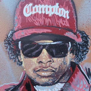 Eazy E Original Wall Art Hand Painted Portrait Graffiti Style Hip Hop ...