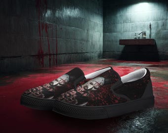 Art the Clown Horror Slip-On Shoes Creepy Killer Fan Footwear Terrifier Inspired Skate Sneakers Gothic Halloween Streetwear Gift