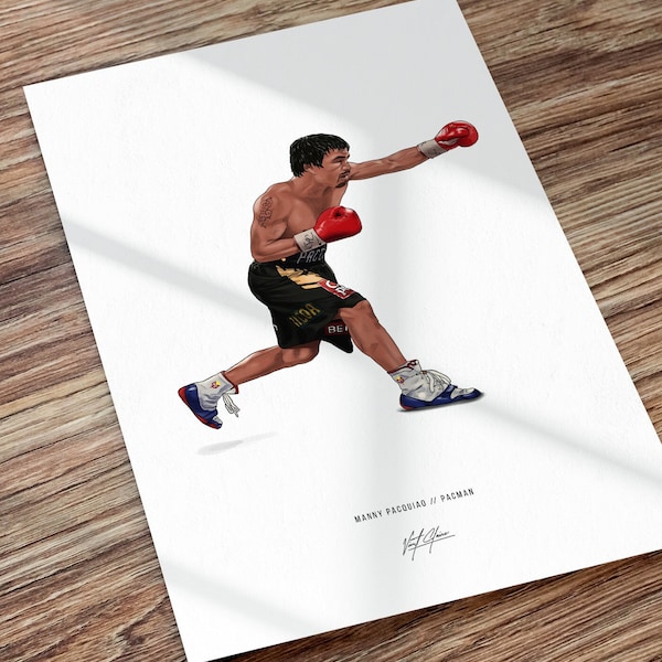 Manny Pacquiao Boxing Art Illustrated Print Poster, Manny Pacquiao Poster, Manny Pacman, Gift for Pacquiao fans