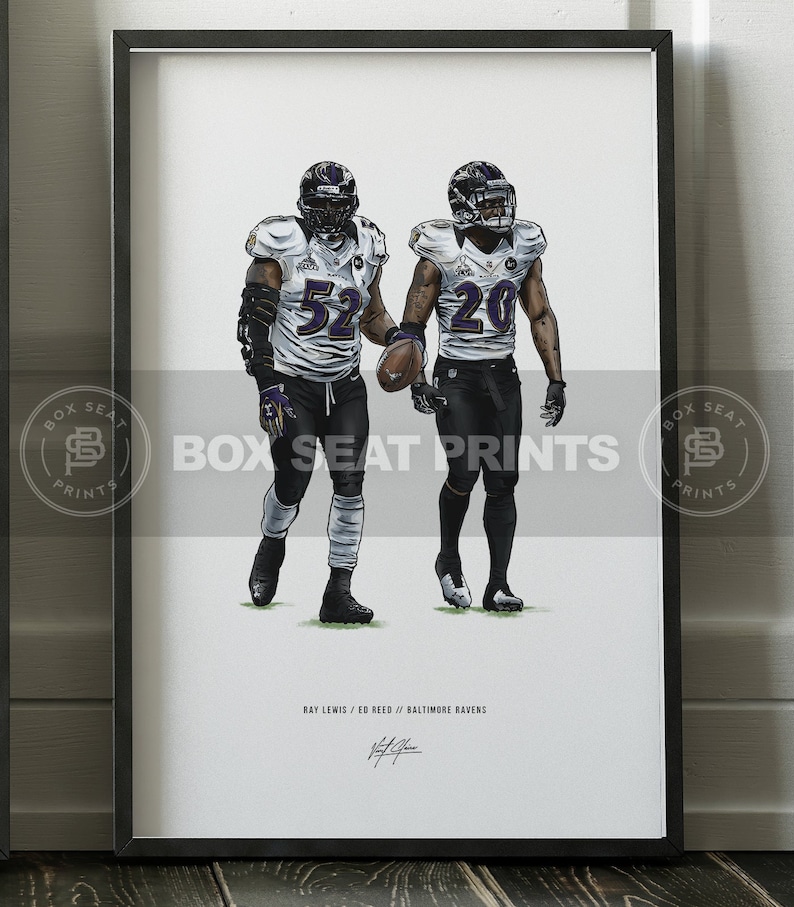 Ray Lewisa Ed Reed Ray Lewis Ed Reed Baltimore Ravens Art Illustrated Poster, Ray Lewis Ed ...