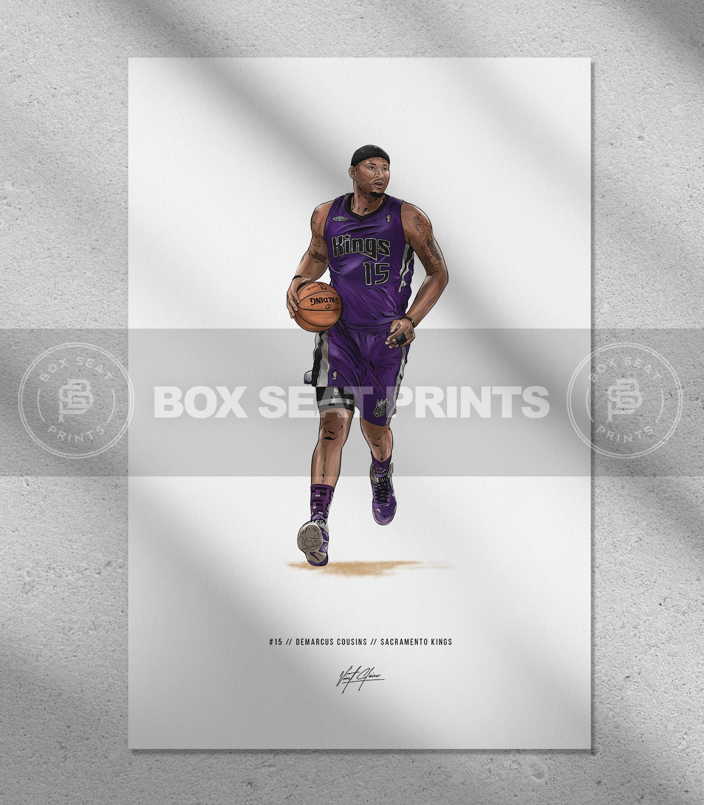 Demarcus Cousins Poster Sacramento Kings Basketball Illustrated Art ...