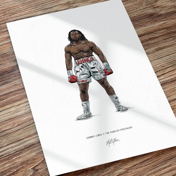 Lennox Lewis Boxing Art Drawing Print Poster, Lennox Lewis Poster, Gift for Lennox Lewis Boxing Fans