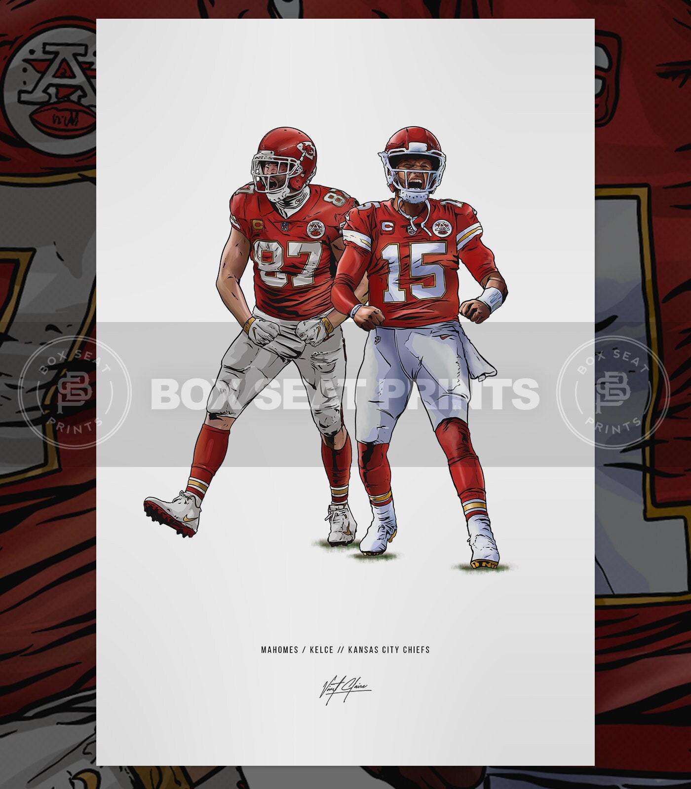 Discover Patrick Mahomes Travis Kelce Kansas City Chiefs Football Poster