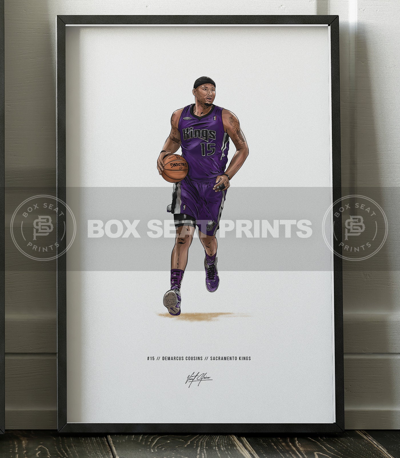 Demarcus Cousins Poster Sacramento Kings Basketball Illustrated Art ...