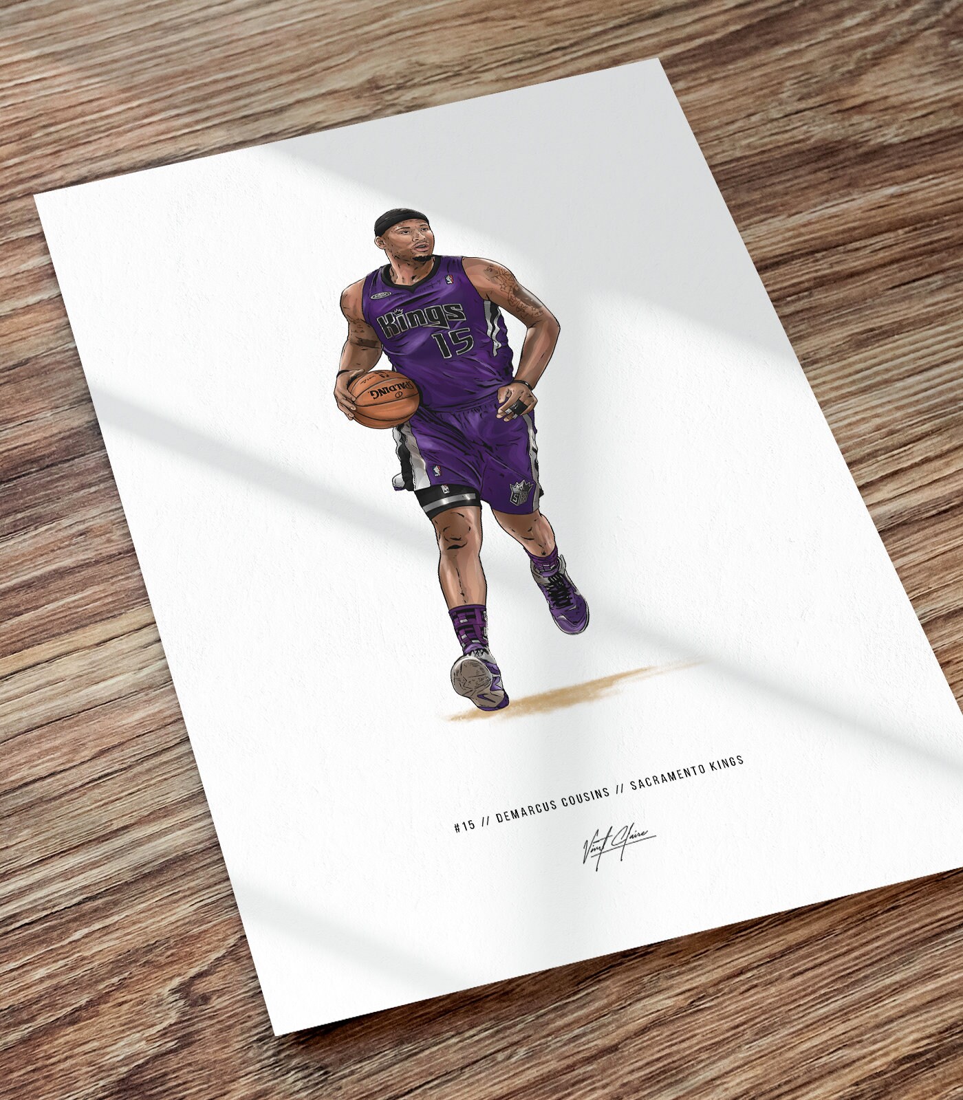Demarcus Cousins Poster Sacramento Kings Basketball Illustrated Art ...