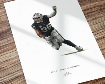 Maxx Crosby Las Vegas Raiders Football Illustrated Art Print Poster