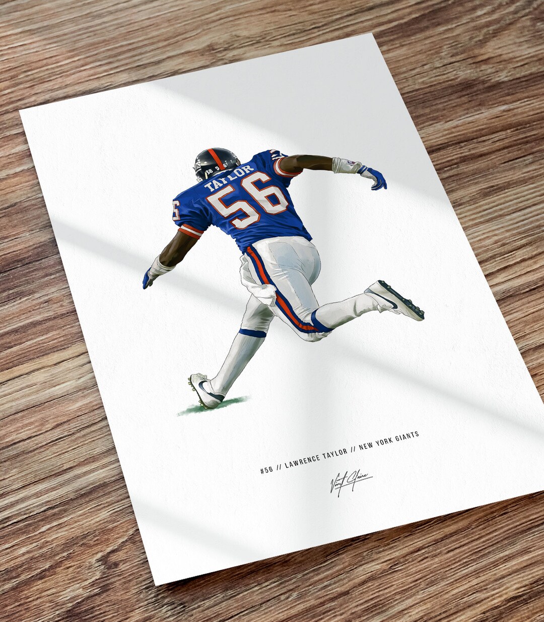 Poster Ou Toile Lawrence Taylor - Art Mural New York Giants, Style Pop Art, Prêt à Accrocher