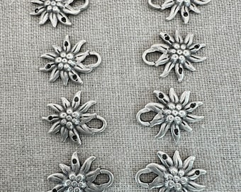 Dirndl hooks, Dirndl eyelets, metal, silver colored, Edelweiss, Dirndl, Bavarian dress, Octoberfest, Bavarian tradition!