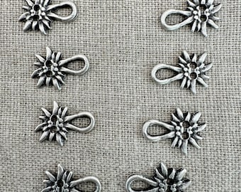 Dirndl hooks Dirndl eyelets metal silver colored Edelweiß