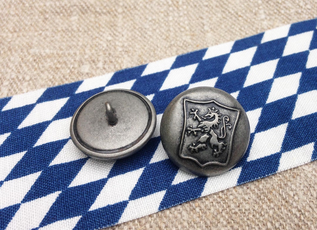 Coat of Arms Buttons, Uniform Buttons, Pewter, 2.3 Cm, Bavarian Lion ...