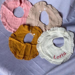 Personalized burp cloth, bib with name, muslin with name, muslin scarf with name, bib, children&#39;s scarf, baby scarf
