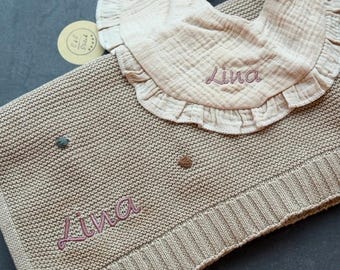 Nacimiento, manta de bebé de algodón, manta de bebé personalizada, manta de bebé con nombre, manta de bebé 100% algodón, bebé, niño, manta, cumpleaños, regalo de nacimiento