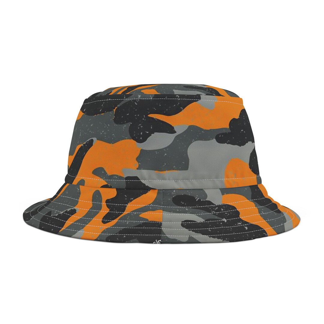 Buy Orange Camouflage Unisex Bucket Hat for Men Women Online in India 