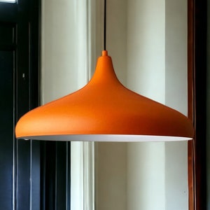 Moderne Nordic Design Lampe Orange Dome Pendelleuchte, 35cm Metall Deckenleuchte für eine skandinavische Atmosphäre, Küche Pendelleuchte Bild 2