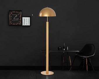 Modern Gold Mushroom Floor Lamp - Elegant Metal Decor for Living Room or Study,Chic living space,Classic lamp base,Designer metal lamp