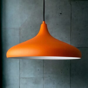 Moderne Nordic Design Lampe Orange Dome Pendelleuchte, 35cm Metall Deckenleuchte für eine skandinavische Atmosphäre, Küche Pendelleuchte Bild 3