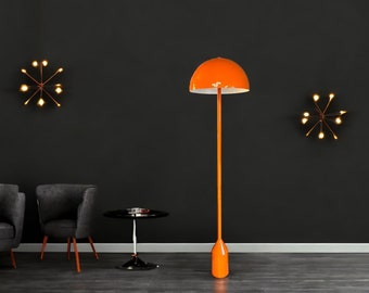 Turkish Floor Lamp - Vibrant Orange Modern Metal Design for Living Room or Study - 170cm Cable, Perfect Housewarming Gift,Dome floor lamp