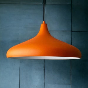 Moderne Nordic Design Lampe Orange Dome Pendelleuchte, 35cm Metall Deckenleuchte für eine skandinavische Atmosphäre, Küche Pendelleuchte Bild 1