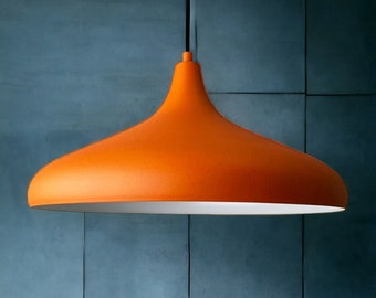 Moderne Scandinavische designlamp - hanglamp met oranje koepel, 35 cm metalen plafondlamp voor een Scandinavische sfeer, keukenhanglamp