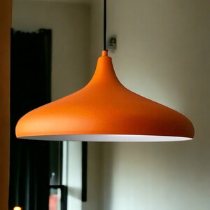 Moderne Nordic Design Lampe Orange Dome Pendelleuchte, 35cm Metall Deckenleuchte für eine skandinavische Atmosphäre, Küche Pendelleuchte Bild 10