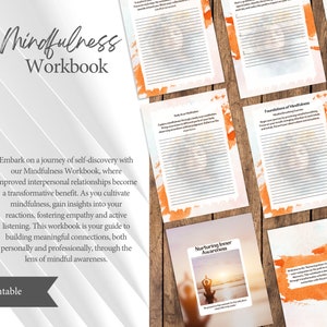 Mindfulness Workbook, Mental Health Planner, Challenge Planner, Wellness Planner Journal, Mindfulness Prompts