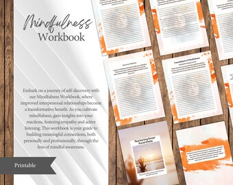 Mindfulness Workbook, Mental Health Planner, Challenge Planner, Wellness Planner Journal, Mindfulness Prompts