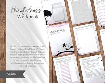 Mindful Living Workbook, Mental Health Planner, Challenge Planner, Wellness Planner Journal, Mindfulness Prompts