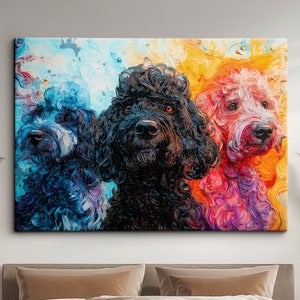 Abstract Rainbow Cockapoos Paint Splash Painting Framed Poster Print & Framed Canvas Wall Decor Art Painting Bedroom Room Decor Dog Gift