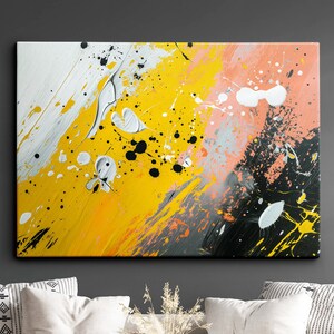 Paint Splash Splatter Abstract Painting Framed Poster Print & Framed Canvas Wall Decor Art Painting Home Living Room Art Gift Idea
