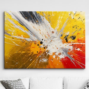 Paint Splash Splatter Abstract Painting Framed Poster Print & Framed Canvas Wall Decor Art Painting Home Living Room Art Gift Idea