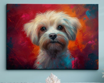 Colorful Cockapoo Dog Abstract Framed Poster Print Or Framed Canvas Wall Decor Art Bedroom Home Interior Gift For Pet Lover Landscape Art