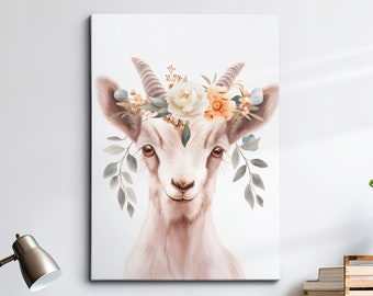 Penguin Flower Tiara Framed Poster Print & Framed Canvas Wall Decor Art Oil Painting Bedroom Home Living Room Funny Animal Lover Gift
