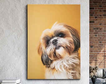 Shih Tzu 5 Dog Framed Poster Print Framed Canvas Wall Decor Art Bedroom Home Interior Gift For Pet Lover