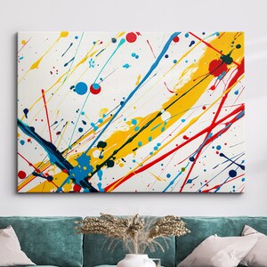 Paint Splash Splatter Abstract Painting Framed Poster Print & Framed Canvas Wall Decor Art Painting Home Living Room Art Gift Idea