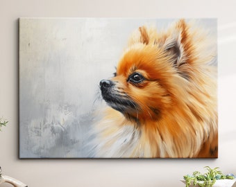 Pomeranian Abstract Dog Oil Painting Framed Poster Print Or Framed Canvas Wall Decor Art Bedroom Home Interior Gift For Pet Lover