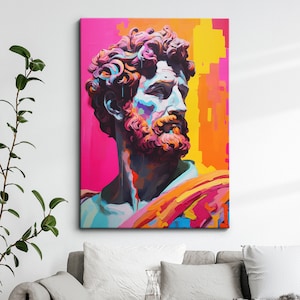 Vibrant Marcus Aurelius Roman Stoic Philosopher Oil Painting Framed Poster Print & Framed Canvas Wall Decor Art Bedroom Home Interior Gift