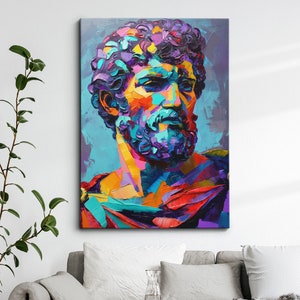 Vibrant Marcus Aurelius Roman Stoic Philosopher Oil Painting Framed Poster Print & Framed Canvas Wall Decor Art Bedroom Home Interior Gift
