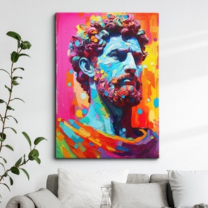 Vibrant Marcus Aurelius Roman Stoic Philosopher Oil Painting Framed Poster Print & Framed Canvas Wall Decor Art Bedroom Home Interior Gift