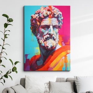 Vibrant Marcus Aurelius Roman Stoic Philosopher Oil Painting Framed Poster Print & Framed Canvas Wall Decor Art Bedroom Home Interior Gift