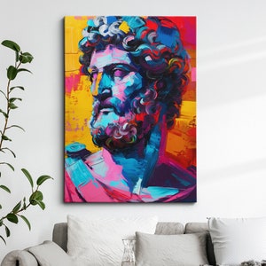 Vibrant Marcus Aurelius Roman Stoic Philosopher Oil Painting Framed Poster Print & Framed Canvas Wall Decor Art Bedroom Home Interior Gift