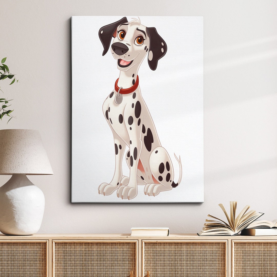 Dalmatian Cartoon Character Framed Poster Print & Framed Canvas Wall ...